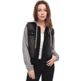 thumbnail image 4 of Chaqueta Vaquera Allegra K con capucha y Cordones para Mujer Negro L, 4 of 5