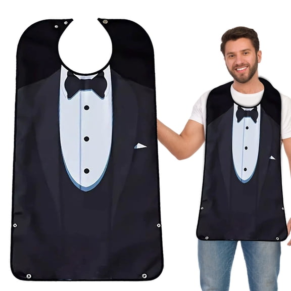WUXIAB Adult Bibs For Eating Bow Tie Design Large Reusable & Washable Dining Clothing Protectors Waterproof For Men Women Funny Bibs For Elderly And Disabled Eating Feeding Personalized Gifts