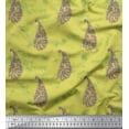 thumbnail image 1 of Soimoi Yellow Viscose Chiffon Fabric Leaf & Paisley Decor Fabric Printed Yard 42 Inch Wide, 1 of 3