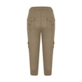 thumbnail image 5 of Capri Pants for Women Plus Size Side Pockets Cargo Pants Elastic Drawstring Casual Cropped Pants, 5 of 5