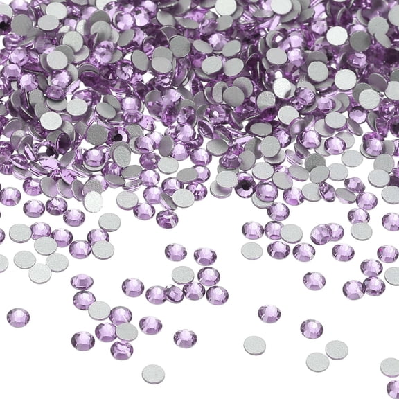Uxcell SS10 Round Flatback Rhinestones 2.7-2.9mm Crystal Glass Gems Diamonds for DIY Crafts Clothes Shoes Nail Art Decoration, Violet 2880Pcs