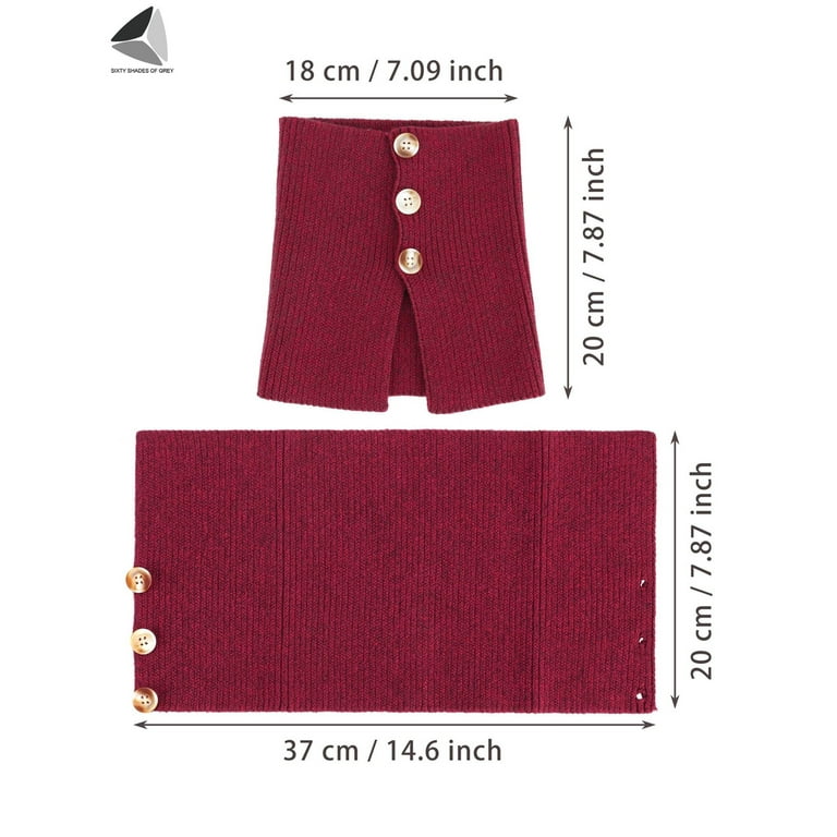 PULLIMORE Women Fake Turtleneck Scarf Detachable Button Down