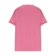 thumbnail image 6 of Pxxlle Plus Size Short Sleeve Tshirts for Women Solid Color Casual V Neck Shirts Oversized Summer Tunic Tops Loose Fitting Basic Tees for Ladies Hot Pink M, 6 of 7