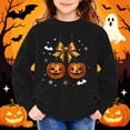thumbnail image 3 of Mitankcoo Girls Halloween Print Sweatshirt Crew Neck Long Sleeve Pullover for Fall Casual Wear, 3 of 5