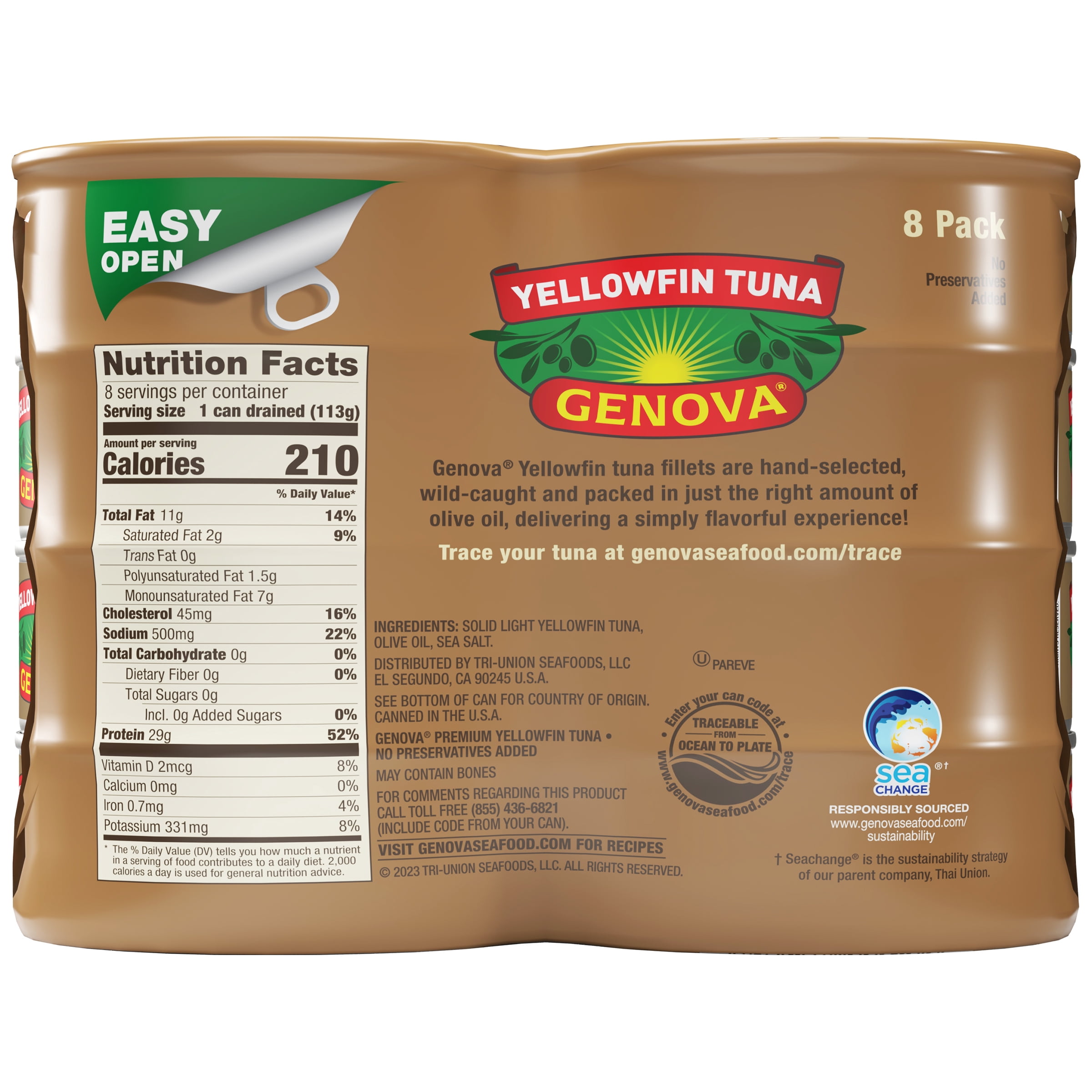 Genova Premium Yellowfin Tuna in Olive Oil 8 - 5 oz cans