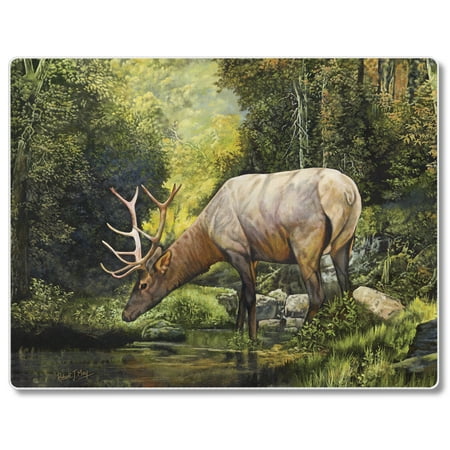 

CounterArt Tranquil Elk Tempered Glass Cutting Board 10” x 8”
