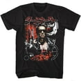 thumbnail image 1 of Terminator 80's Scifi Action Cyborg Movie Collageinator Black Adult T-Shirt Tee, 1 of 2