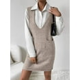 thumbnail image 5 of V-Neck Sleeveless Sweater Dress with Pockets, 5 of 11