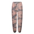 thumbnail image 3 of Womens Camo Sweatpants Drawstring High Waisted Active Joggers Pants Maple Leaf Print Workout Trousers Wide Leg Lounge Pants with Pockets pink Large, 3 of 6