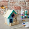 7" Wooden Birdhouse with Fence by Make Market Unfinished Birdhouse