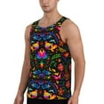 thumbnail image 2 of Xecao Mexican Flower Traditional1 Men's Tank Top Workout Quick Dry Sleeveless Gym Jogging Muscle Shirts Summer Swim Beach Tops, 2 of 9