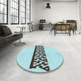 thumbnail image 3 of Ahgly Company Indoor Rectangle Patterned CadetBlue Green Area Rugs, 2' x 5', 3 of 6