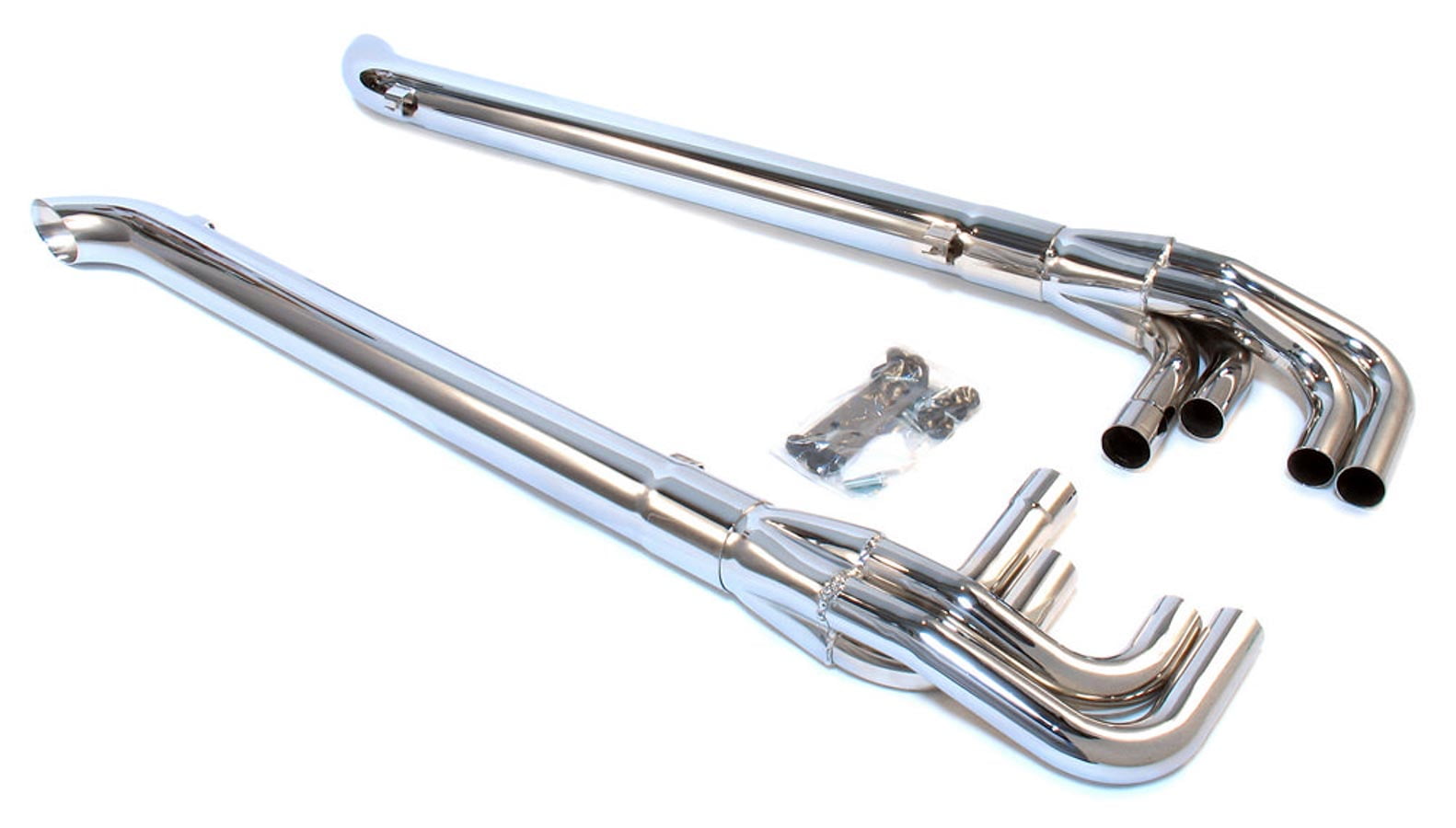 PATRIOT EXHAUST 63 in Long Lake Pipe 4 Chrome Exhaust Side Pipes 2 pc P/N H...