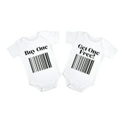 BOGO Twins Pregnancy Announcement Onesie | Set of 2 (0-3 Months)