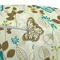 thumbnail image 3 of Abstract Pouf Cover with Zipper, Silhouette of Monarch Butterfly on Dotted Swirls Palm Leaves, Soft Decorative Fabric Unstuffed Case, 30" W X 17.3" L, Teal Green Brown, by Ambesonne, 3 of 5