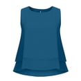 thumbnail image 4 of Aboser Womens Casual Chiffon Tank Tops Flowy Double Layer Shirts Loose Fit Summer Tees Solid Color Sleeveless Blouses Fashion Crewneck T-shirt, 4 of 7