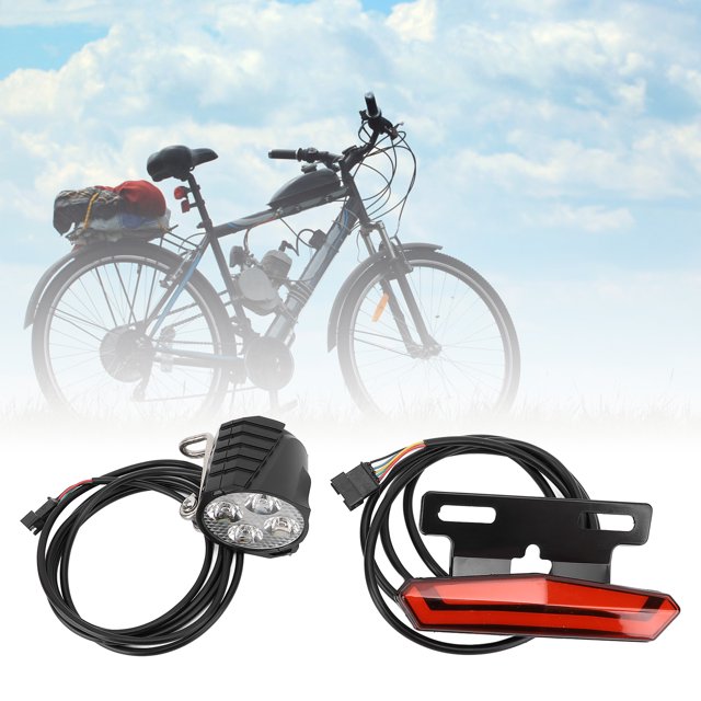 Juego De Luces Delanteras Y Traseras Para Bicicleta, Juego De Luces Para Bicicleta Eléctrica De 24-48 V LED Fácil De Instalar Bajo Consumo De Energía Mano De Obra Fina Para