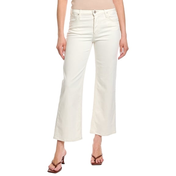 HUDSON Jeans womens Rosie High-Rise Ecru Wide Leg Ankle Jean, 24, White
