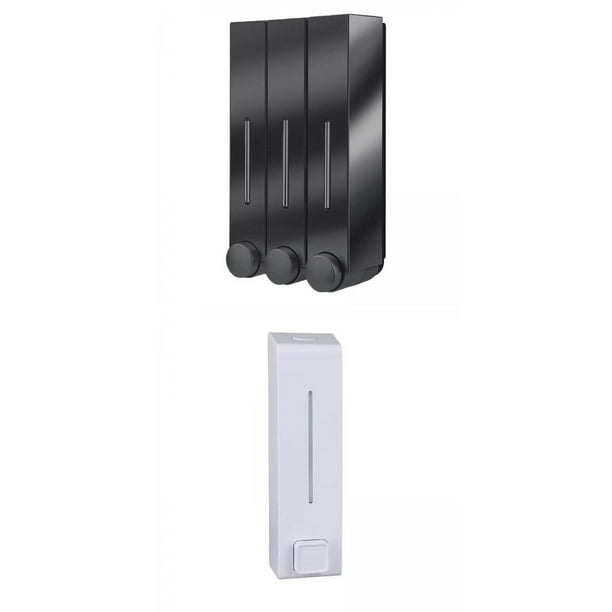 Dispensador de jabón montado en pared Loción Champú Hotel Negro 4 piezas perfecl Dispensador de jabón de montaje en pared