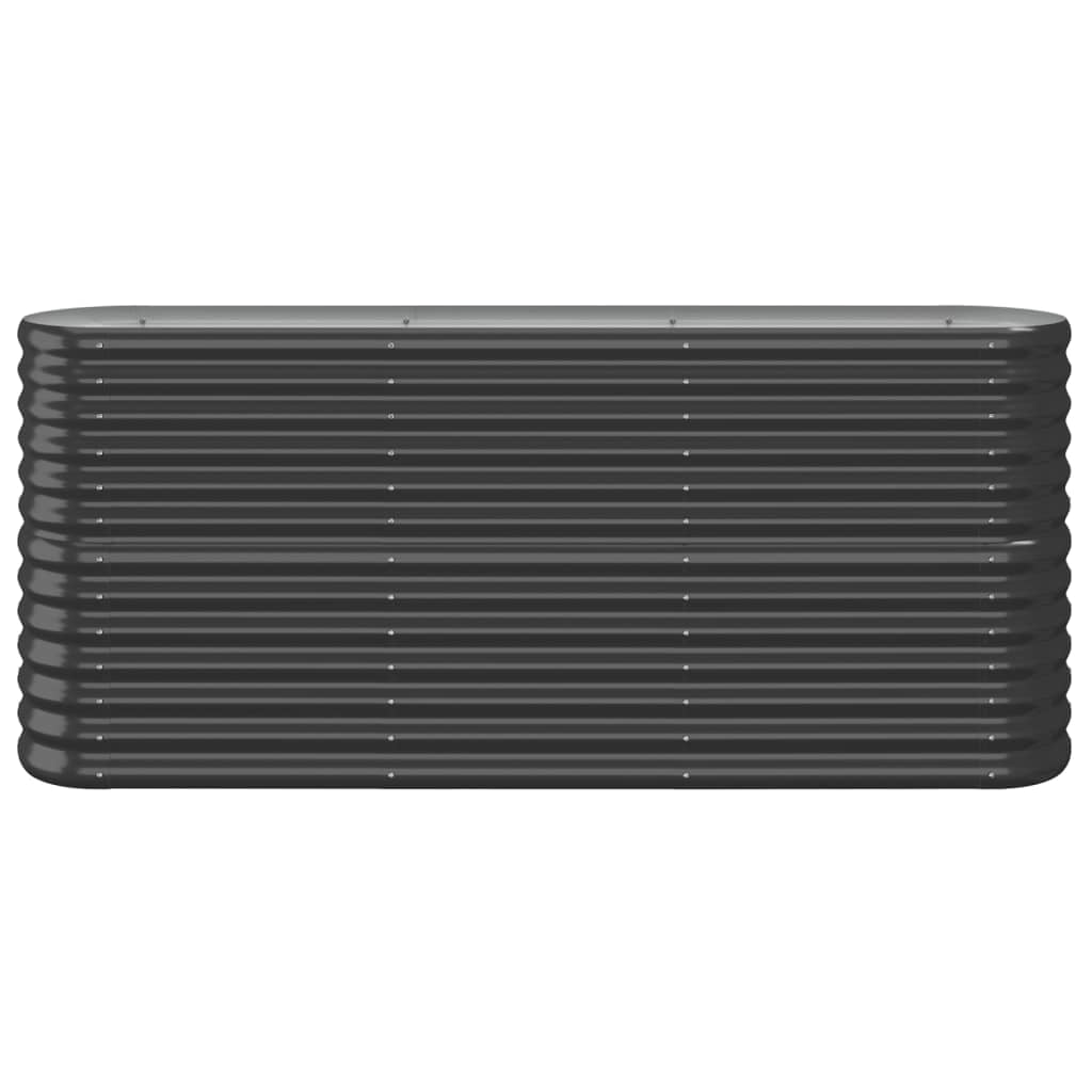 vidaXL Garden Raised Bed Powder-coated Steel 59.8"x15.7"x26.8" Anthracite