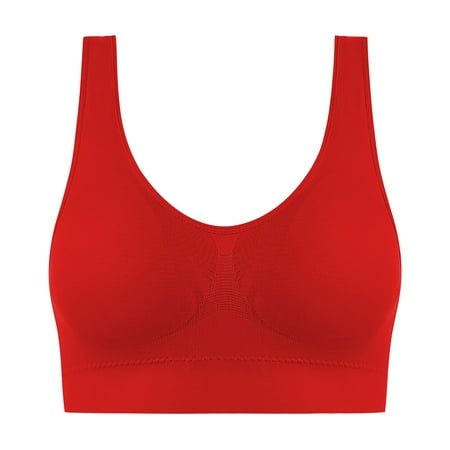 

Puntoco Women s Bra Clearance Ladies Traceless Comfortable One-piece No Steel Ring Vest Breathable Gathering Bra Woman Underwear Red 10(XL)