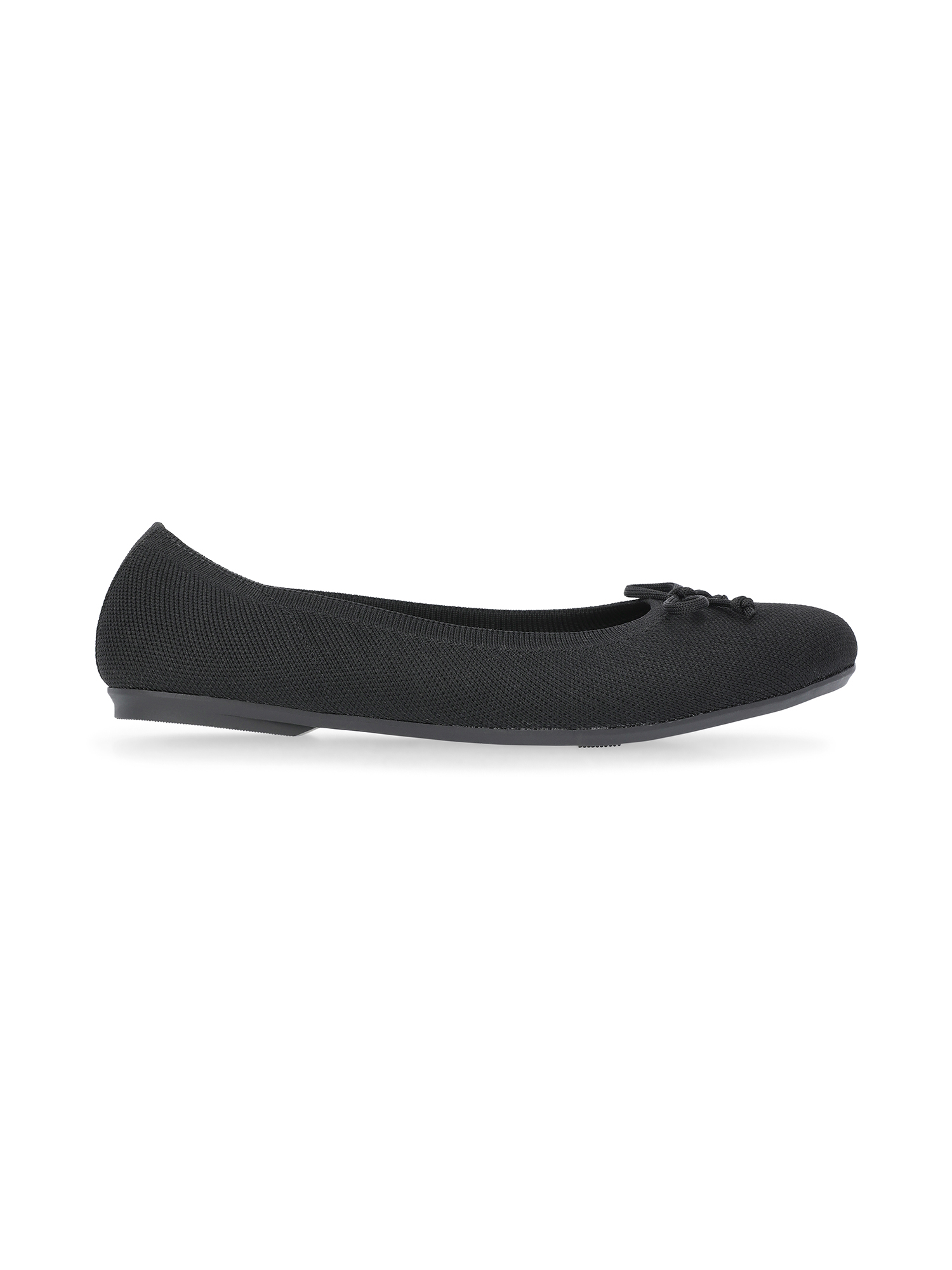 Time and Tru Women's Comfort Knit Ballet Flat, Black photo 2