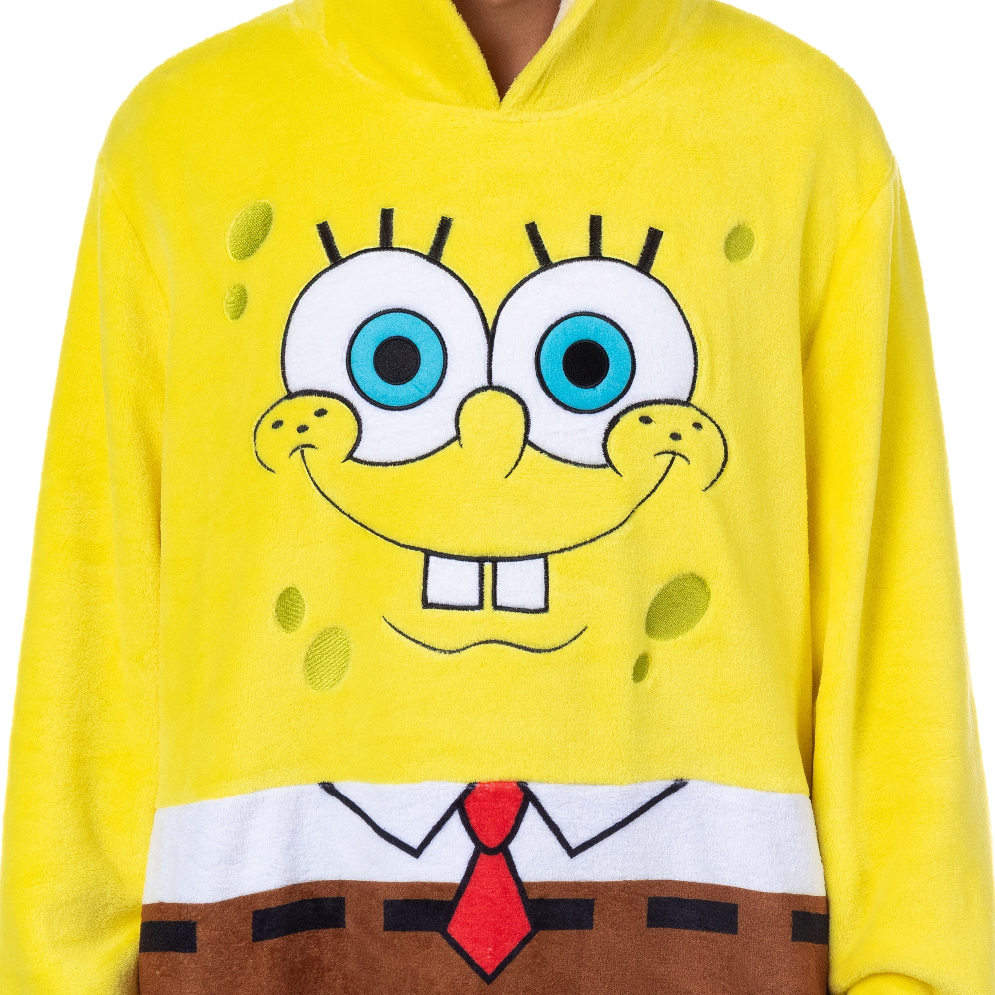 SpongeBob SquarePants Costume Adult Fleece Oversized Blanket Hoodie Sleeper Pullover Pajama Loungewear