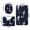 thumbnail image 2 of Bathroom Rugs Sets 3 Piece - whale jellyfish moon stars space Absorbent Non Slip Bath Mats, U-Shape Toilet Lid Cover, Contour Mat, Soft Washable Shower Mats Bath Rug Mat for Bathroom Tub Toilet, 2 of 7