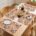 thumbnail image 5 of Brown Leaves Fall Placemats Set of 4 Farmhouse Vintage Botanical Leaf Place Mats Indoor Wipeable Table Mats Washable Cloth Dining Table Placemats for Kitchen Holiday Party Home Decor 13x19 Inch, 5 of 9