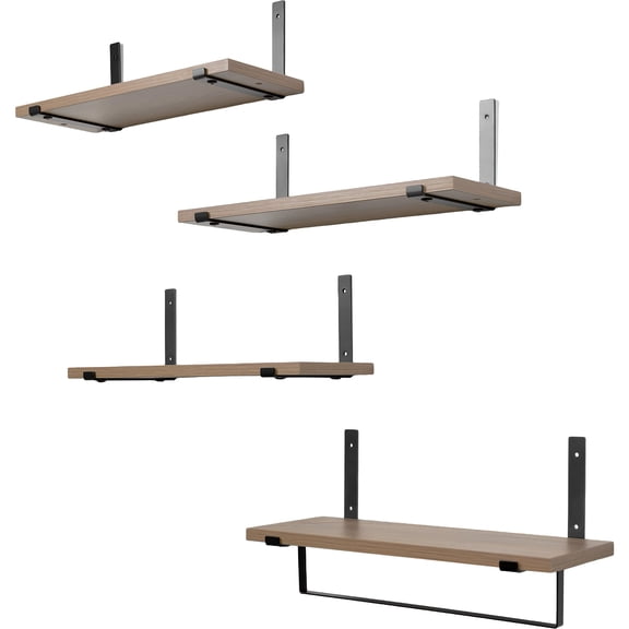Set de 4 repisas flotantes Modernas Houzer Estantes de Madera 40x15 cm