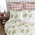thumbnail image 3 of Levtex Home - Sleigh Bells Comforter Set - King Comforter (106 x 94in.) + Two King Shams - Christmas Tree and Reindeer - White Green and Red - Cotton, 3 of 5