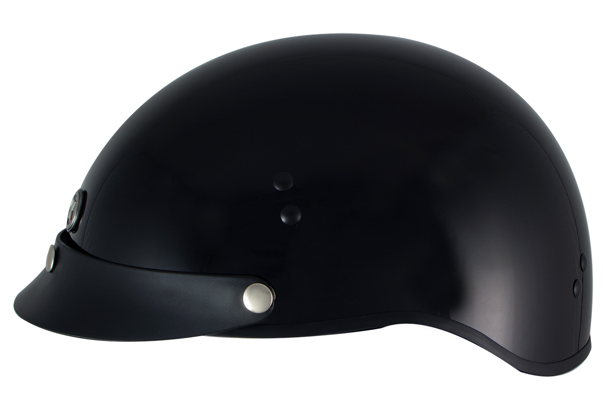 Klutch K-3 'Cruise' Gloss Black Half Face Motorcycle Helmet with Snap On Visor Small - image 5 of 11