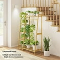 Bamworld Hanging Plant Stand Indoor Bamboo Tall Plant Stand for