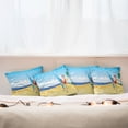 thumbnail image 7 of Ambesonne Christmas Throw Pillow Cover 4 Pack, Santa on Beach Surf, 16", Blue Yellow, 7 of 7