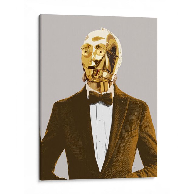Cuadro decorativo - C3PO Suit, David Aste 30x40 Canvas Lab Humor, Ilustraciones, Películas, Películas Famosas, Star Wars
