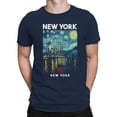 thumbnail image 2 of Night NYC Skyline Graphic Men's Navy T-Shirt, 2 of 3