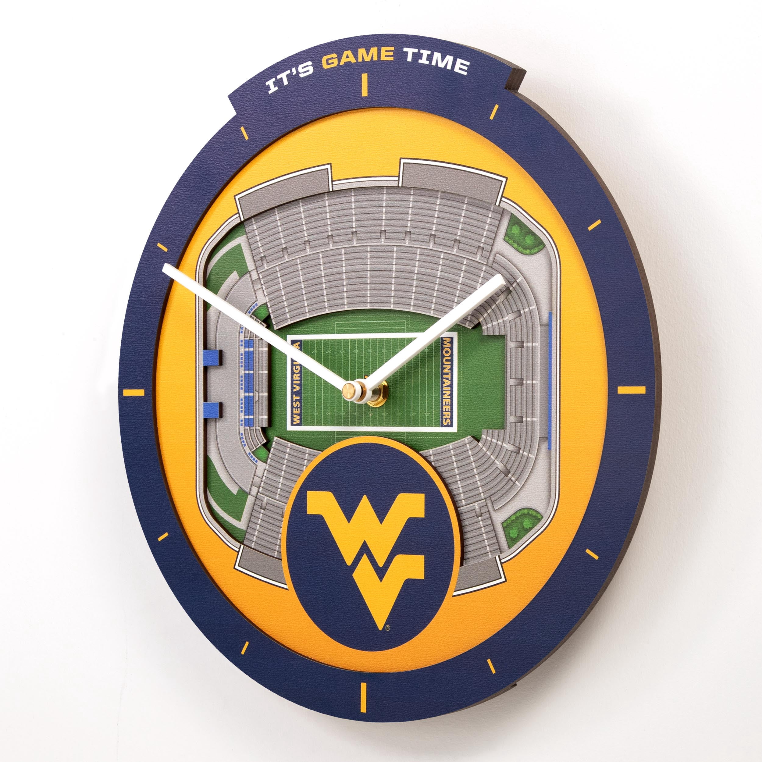 YouTheFan NCAA West Virginia Mountaineers Stadiumview 3D Wall Clock