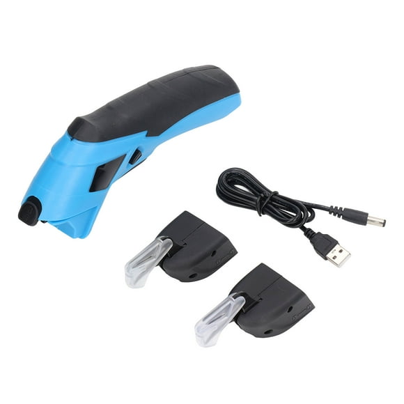 Ciseaux électriques pour couper le tissu, outils de cisaillement rechargeables USB sans fil avec 2 lames, idéal pour couper la toile, la moquette, le carton, le carton ondulé, le denim, le tissu, etc.