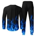 thumbnail image 4 of Wavsuf Sweatsuits 2pcs Sets Mens Jogger Set Long New Motion Shirt Sweatshirt and Sweatpants Blue Size M, 4 of 5