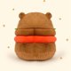 thumbnail image 4 of Felpa realista de la hamburguesa del carpincho, juguete lindo del peluche de la almohada del animal relleno del carpincho, hamburguesa suave Foo, 4 of 5