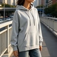 thumbnail image 6 of SYwaren Women's Oversized Hoodie Pullover Long Sleeve Casual Sweatshirt with Pockets Side Slit Tops, 6 of 9