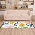 thumbnail image 2 of Yayeee Runner Rug for Bedroom 2'x6' Machine Washable Hallway Non Slip Mat, Retro Yellow Floral, 2 of 8