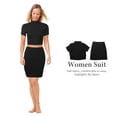 thumbnail image 3 of BRIGHTFUFU 1Jgo Top Corto Manga Corta Y Falda Bodycon Para Mujer Ocasión Especial, 3 of 6