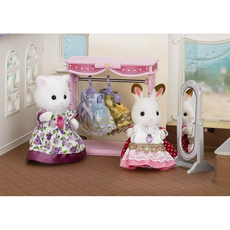 Calico Critters Dressing Area Set with Bell Hopscotch Rabbit