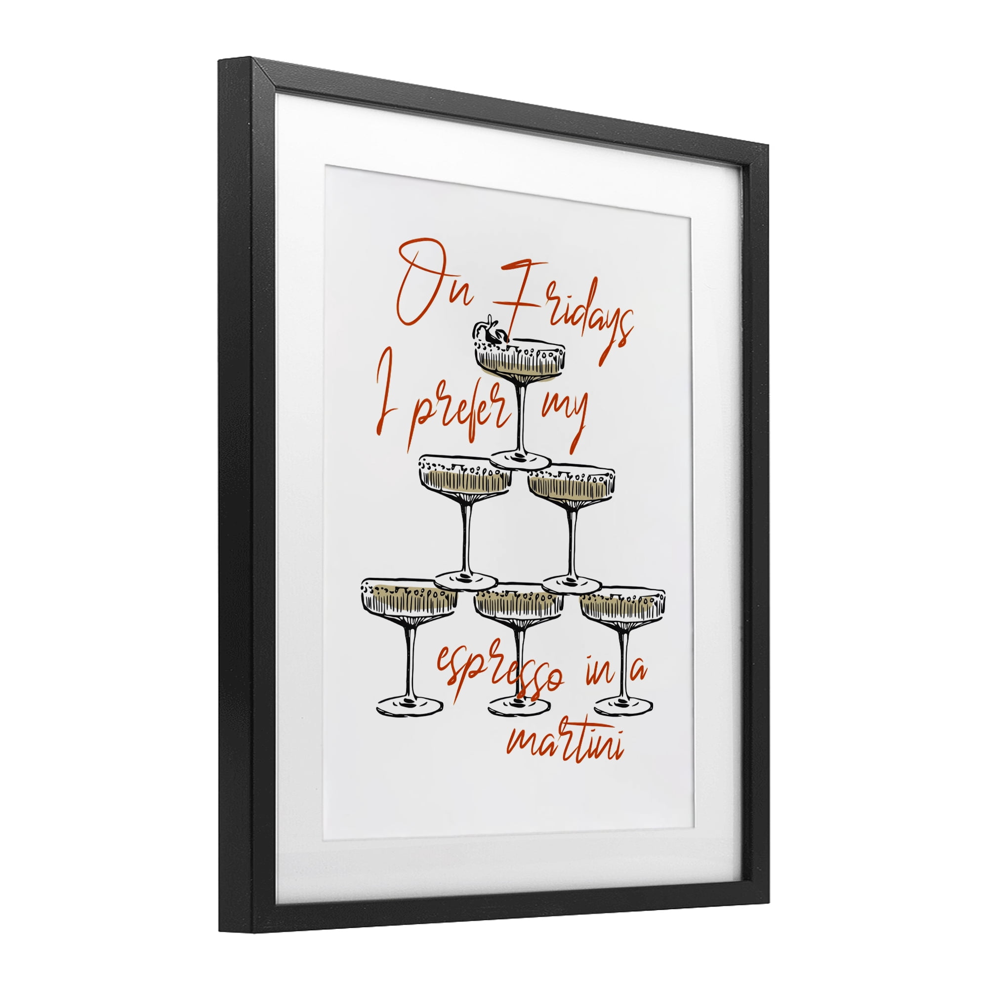 Stupell Industries On Fridays Espresso Martini Black Framed Print Under Glass, design by The Prints Vibe