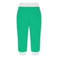 thumbnail image 3 of gbyLJF Womens Summer Capris Casual Elastic Waist Drawstring Yoga Jogger Lightweight Running Cropped Sweatpants A01_Green M, 3 of 6