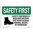 thumbnail image 1 of SignMission OS-SF-A-1218-L-10897 12 x 18 in. OSHA Safety First Sign - Safety Footwear is Required with Symbol, 1 of 1