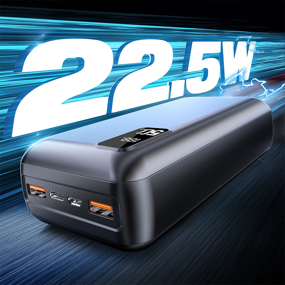 50000mAh Power Bank 22.5W Fast Charging Portable Charger USB-C Quick Charge with 3 Outputs & 2 Inputs LED Display Huge Capacity External Battery Pack for Most Electronic Devices on The Market