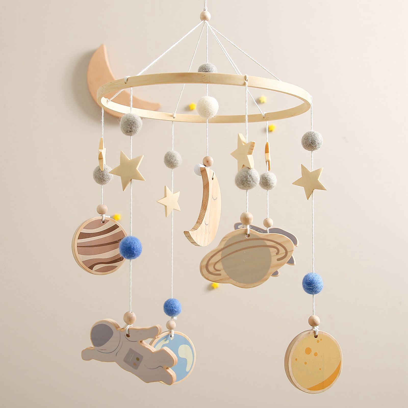 1Set Baby Mobile Rattles Toys0-12 Months Customizable Name Space Bed Bell Room Decor Kids Musical Hanging Toy Birthday Gifts