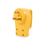 Camco PowerGrip Camper/RV Replacement Plug | Replace a 30-Amp Plug on Extension Cord | Polyvinyl Plastic, Yellow (55242)